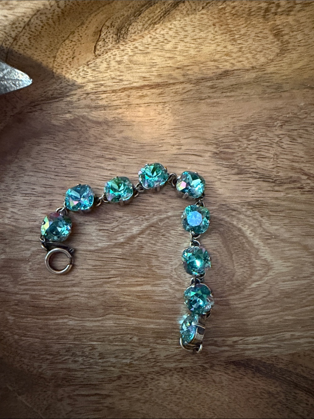 Catherine Popesco Teal-Green Crystal Bracelet